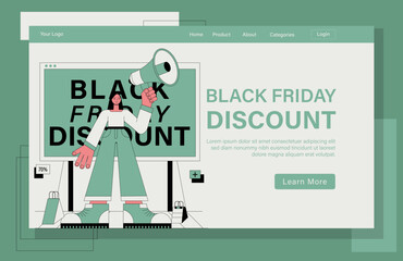 Landing page Black Friday Discount illustration