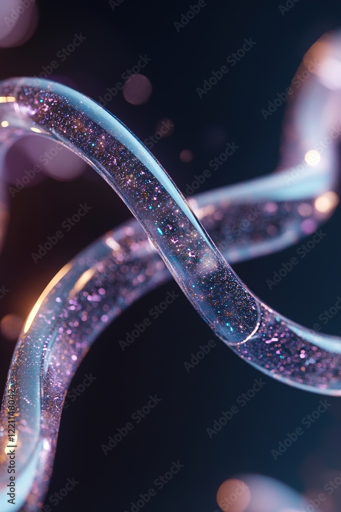 Poster a mesmerizing display featuring a flowing dna helix interwoven with luminous vein-like structures in