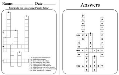 Printable Crossword Puzzle: Easy Word Game for Learning & Fun