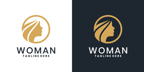 Abstract woman logo icon design