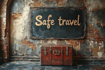 Safe Travel Text Written By A Chalk On A Blackboard