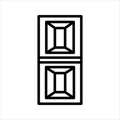 PrintOpened window icon. Vector creative symbol in linear style, with white background