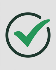 Simple green check mark design on white background