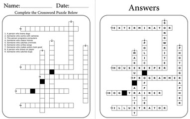 Fun & Easy Crossword Puzzle for Kids: Printable Educational Word Game