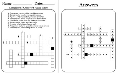 Fun & Easy Crossword Puzzle for Kids: Printable Educational Word Game