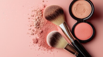 Makeup Brushes and Compact Powders on a Minimalist Design High-Quality Makeup Brushes and Compact Powders for Perfect Makeup , Minimalist Makeup Brushes and Compact Powders