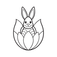 Easter coloring page, Line art, black and white image, Cozy easter coloring page, Coloring page, Easter basket stuffer