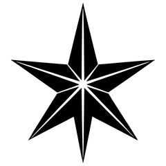 black and white star