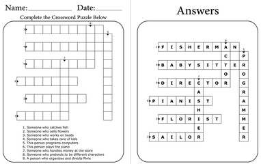 Printable Crossword Puzzle for Kids' Focus and Problem Solving