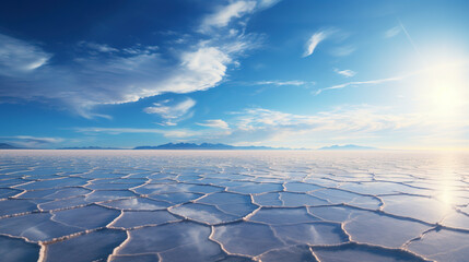 Obraz premium Stunning Salt Flat Landscape Under a Majestic Sky