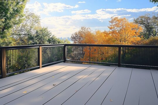 Open rooftop with railing