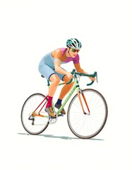 Naklejka premium Minimalist Cycling Athlete Art
