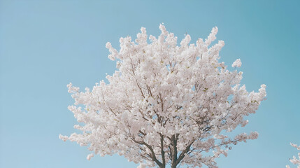 Cherry blossom tree, springtime, clear sky, peaceful park