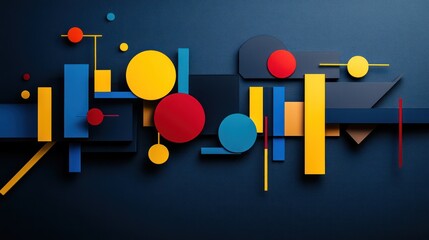 Abstract Geometric Composition: A Symphony of Shapes and Colors