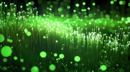 Illuminated Fiber Optics: A Symphony of Green Light