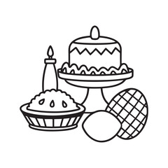 Easter coloring page, Line art, black and white image, Cozy easter coloring page, Coloring page, Easter basket stuffer