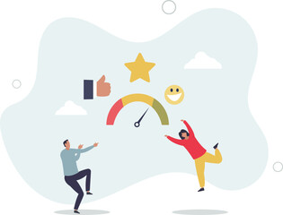 Employee engagement, commitment or motivation to success with company, staff dedication or job satisfaction.flat characters.