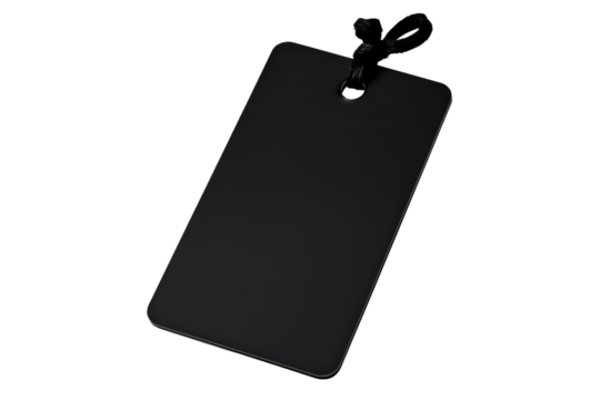 Black tag for versatile labeling on transparent background - Powered by Adobe
