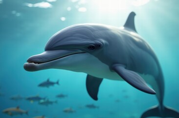 Fototapeta premium The Bottlenose Dolphin (Tursiops truncatus) is one of the most well-known and widely recognized dolphin species