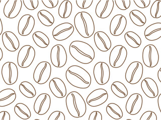 Coffee Beans Pattern Outline Vector Line Art of Coffee Beans