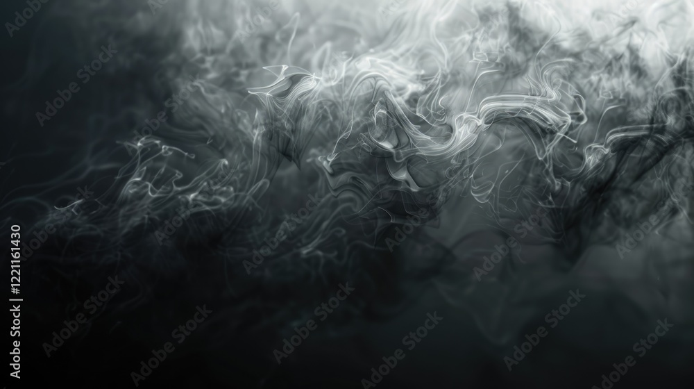 Poster abstract dark fluid waves in smooth black tones. minimalistic design for modern backgrounds and prin