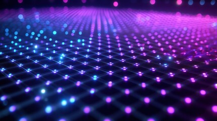 Obraz premium Abstract Digital Grid: Neon Lightscape