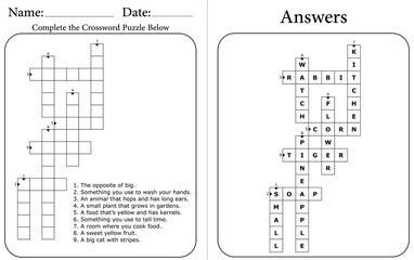 Printable Crossword Puzzle for Kids: Easy and Fun Student Activity