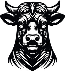 cow face silhoutte vector illustration