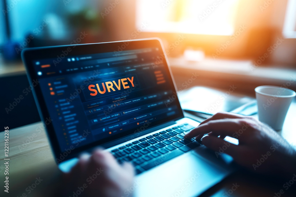 Poster conducting an online survey exploring user engagement and feedback in a digital workspace environmen