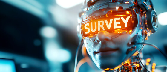 Futuristic robotic survey technology urban environment digital art high-tech setting close-up perspective innovative concepts for data collection