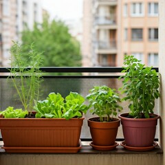 Fototapeta premium herbs in pots