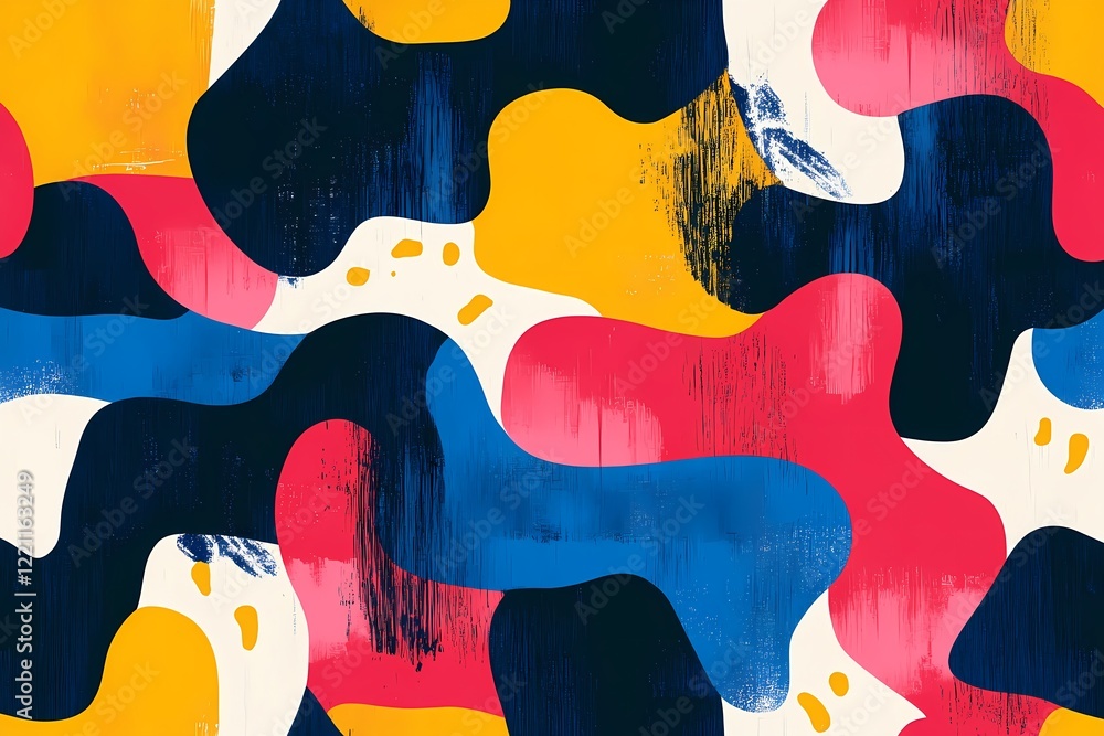 Poster abstract colorful shapes pattern design