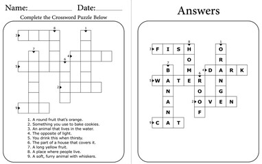 Printable Crossword Puzzle for Kids: Easy and Fun Student Activity