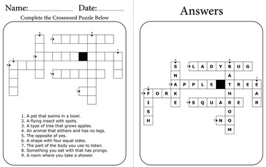 Printable Crossword Puzzle for Kids: Easy and Fun Student Activity