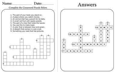 Printable Crossword Puzzle for Kids: Easy and Fun Student Activity