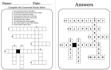 Printable Crossword Puzzle for Kids: Easy and Fun Student Activity