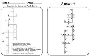 Printable Crossword Puzzle for Kids: Easy and Fun Student Activity