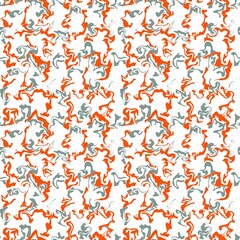Seamless abstract pattern. Simple background with blue, orange, white texture. Digital brush strokes background. Design for textile fabrics, wrapping paper, background, wallpaper, cover.