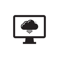 Cloud computing vector icon, modern flat vector illustration for mobile app, website or desktop app  