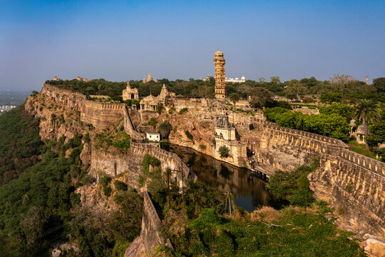 India. Rajasthan. Chittorgarh. General view of Chittor Fort