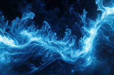 Obraz premium Vibrant blue digital background with glowing waves creating a mesmerizing visual experience