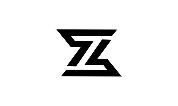 ZE Z E Logo Design with Black and White Creative Icon Text L