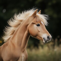 Obraz premium Beautiful horse with flowing mane in a serene setting
