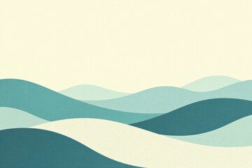 Obraz premium Serene Teal Undulations An Abstract Landscape of Gentle Rolling Hills and Calm Waters, Evoking Tranquility and Peaceful Serenity