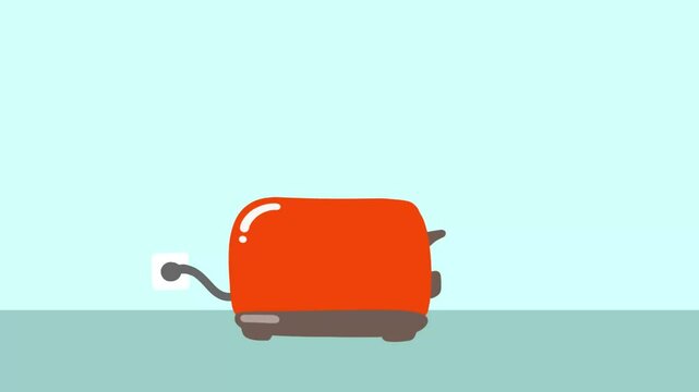 Bread popping out from toaster