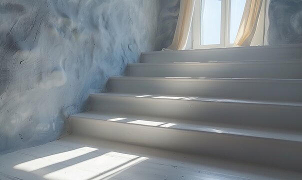 modern white stairs in the house - Powered by Adobe