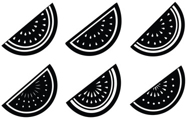 watermelon, icon, silhouette,
