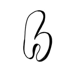 Obraz premium A creative black and white graphic of a stylized lowercase 'h'. Ideal for art, design, and typography projects. Perfect for educational, artistic, or decorative purposes.