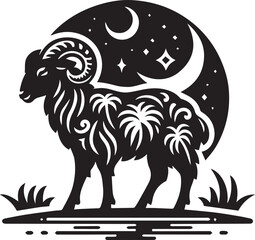 "Black Lamb Silhouette Vector for Farm Animal Illustrations Wool Industry Graphics and Minimalist Digital Art Projects"