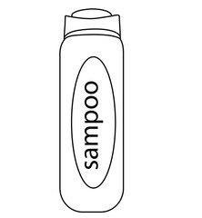Cute cartoon hand drawn vector Shampoo bottle coloring page.